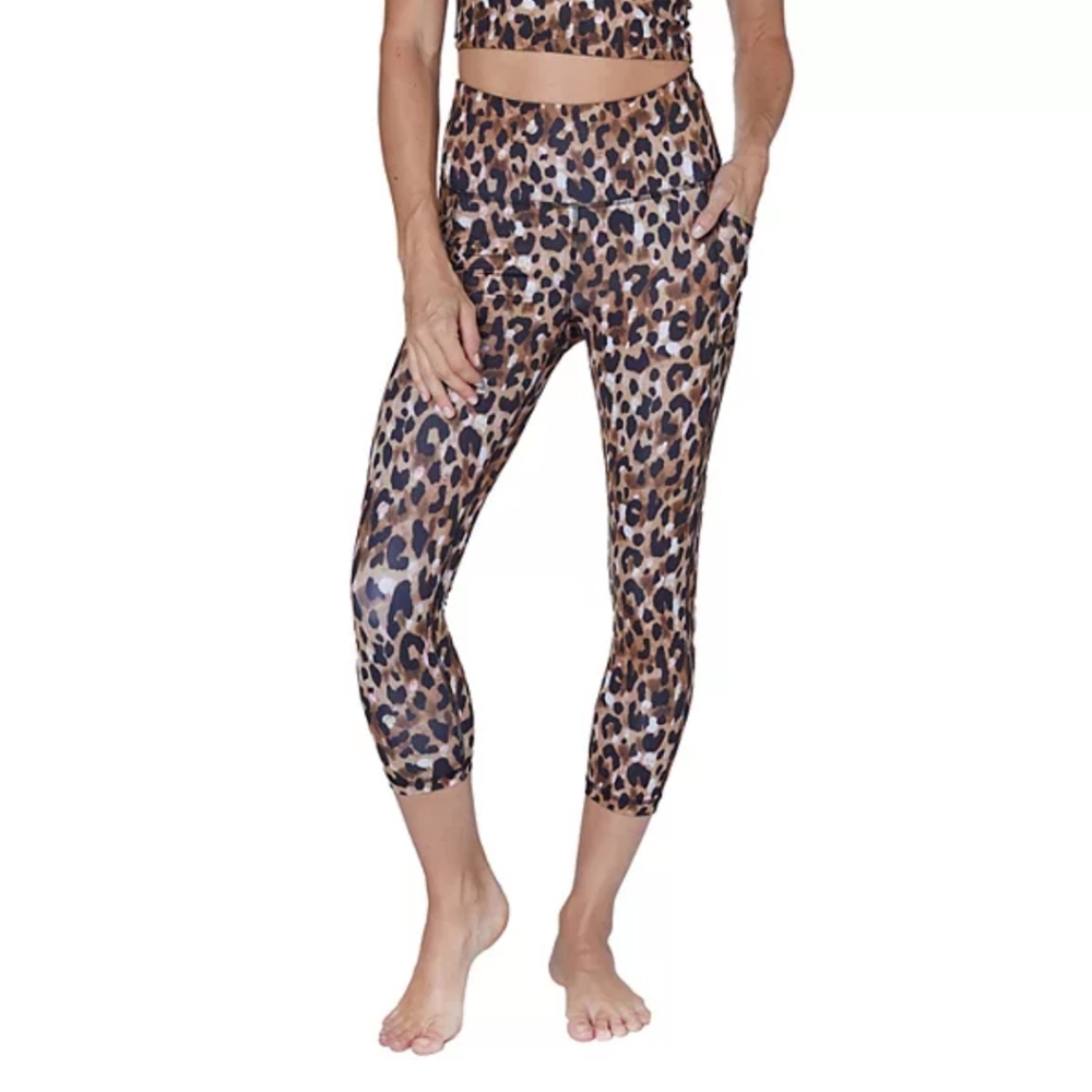Bally High Waisted Leopard Print Sport Leggings